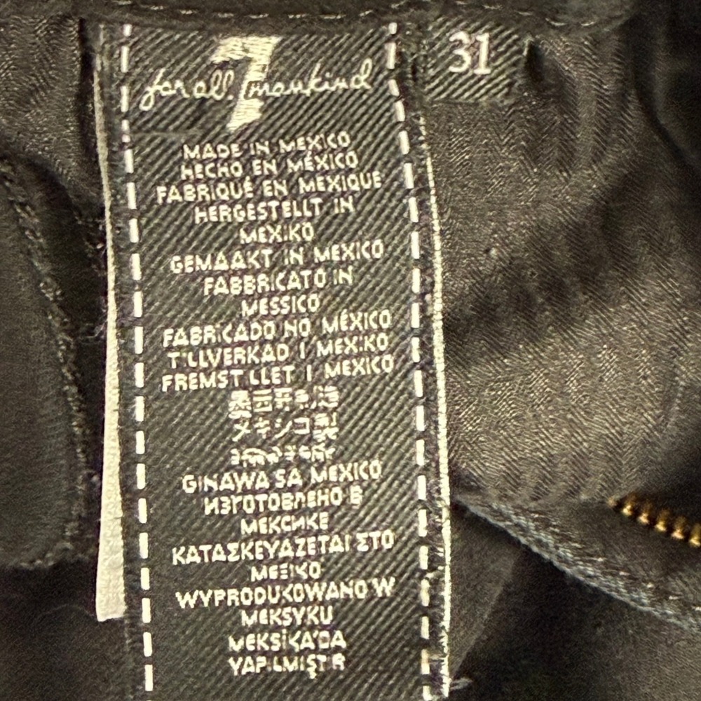 7 For All Mankind Blair High Waist Skinny Jeans Black Womens 31 AU0211930A - Picture 6 of 11